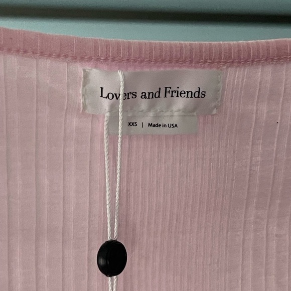 NEW Lovers  + Friends JAZLYN MINI DRESS {$128 Retail} Pink Ribbed Tie Bust XXS - Picture 4 of 11